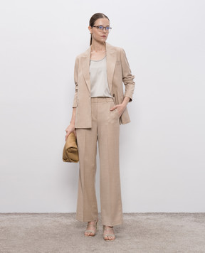 Peserico Beige wool pants with lurex A04283Z03359