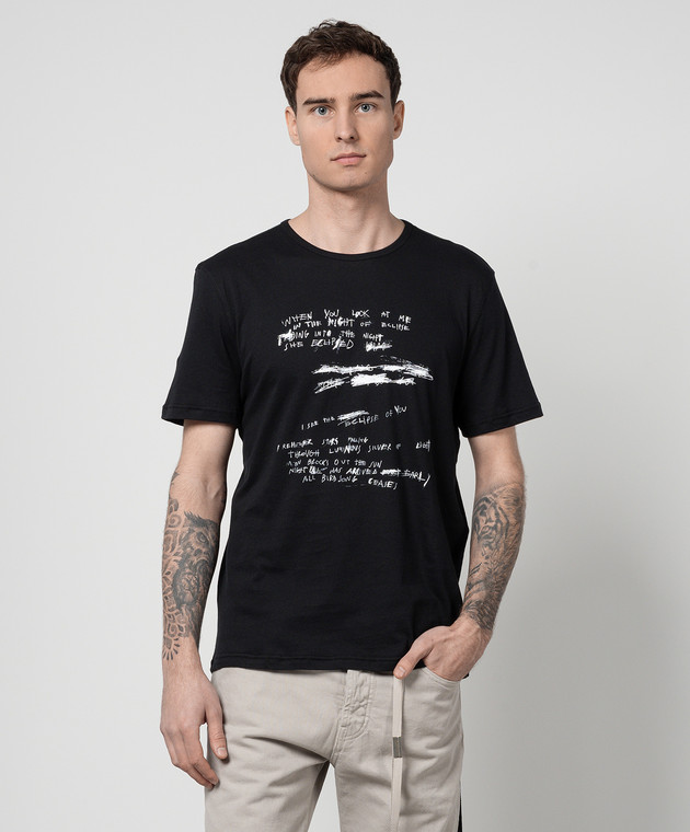Ann Demeulemeester - Black Baptist t-shirt with contrast
