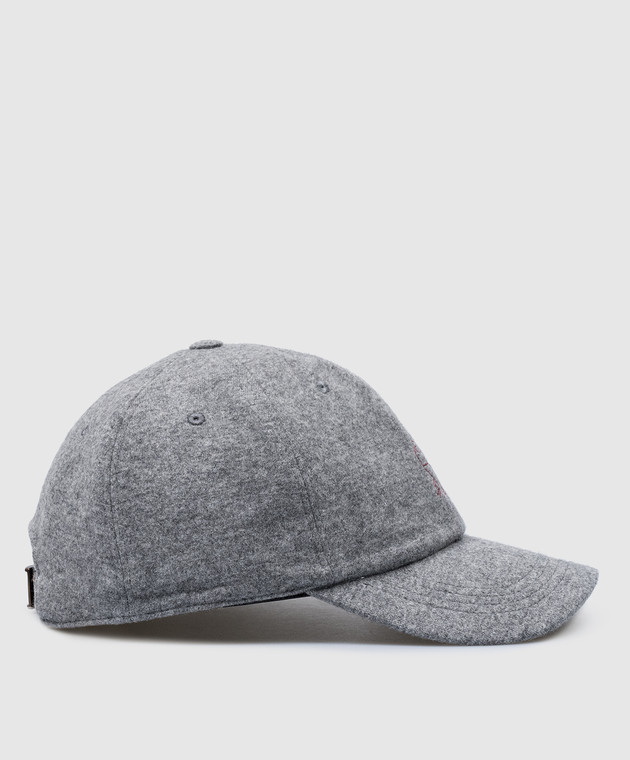 Brunello Cucinelli - Gray cashmere cap with embroidered logo