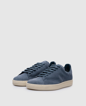 Tom Ford WARWICK blue suede sneakers J1507LCL423N