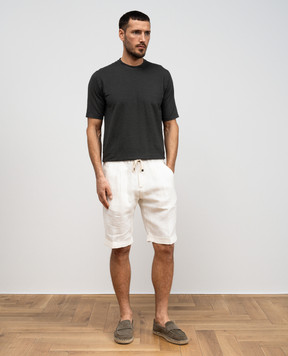 Cashmere&Whiskey Gray linen T-shirt TS6452360706F