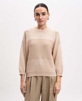 Peserico Beige wool sweater with sequins S99766F05A9109
