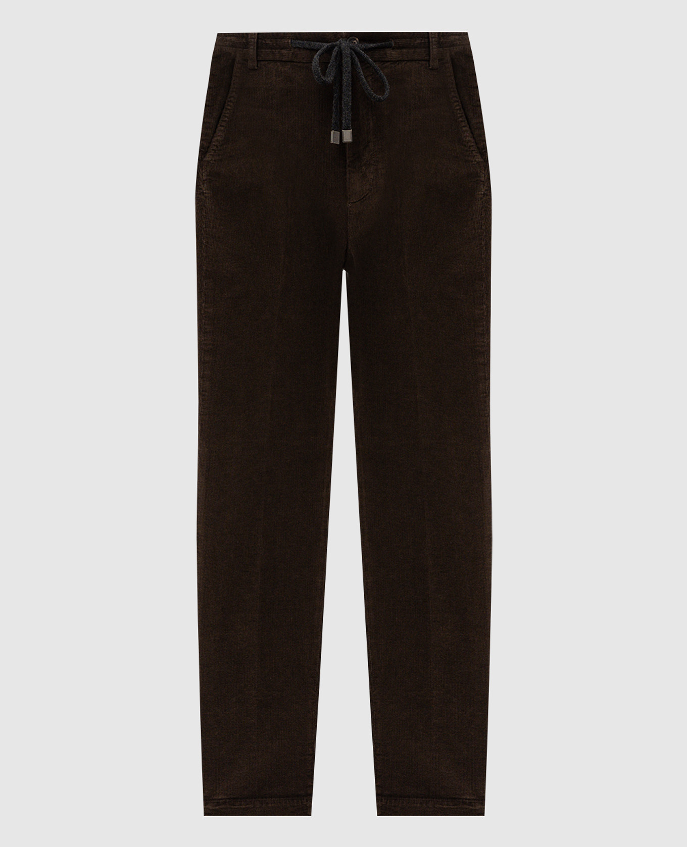 

Brown corduroy pants with logo Peserico