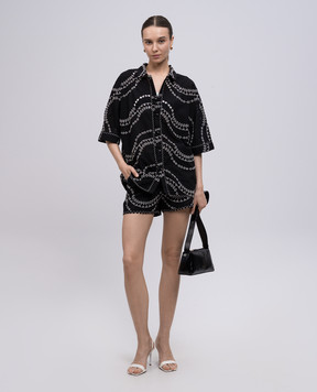 Charo Ruiz Drea black embroidered linen shorts 254500