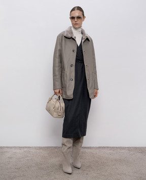 Simonetta Ravizza Gray reversible sheepskin coat Eddy F05CO163H18