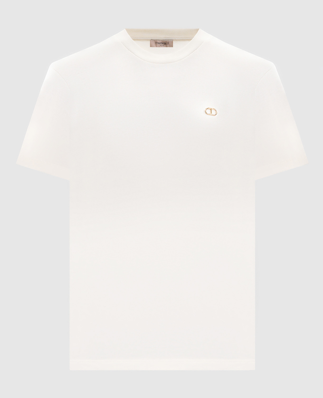 Beige T-shirt with logo Twinset