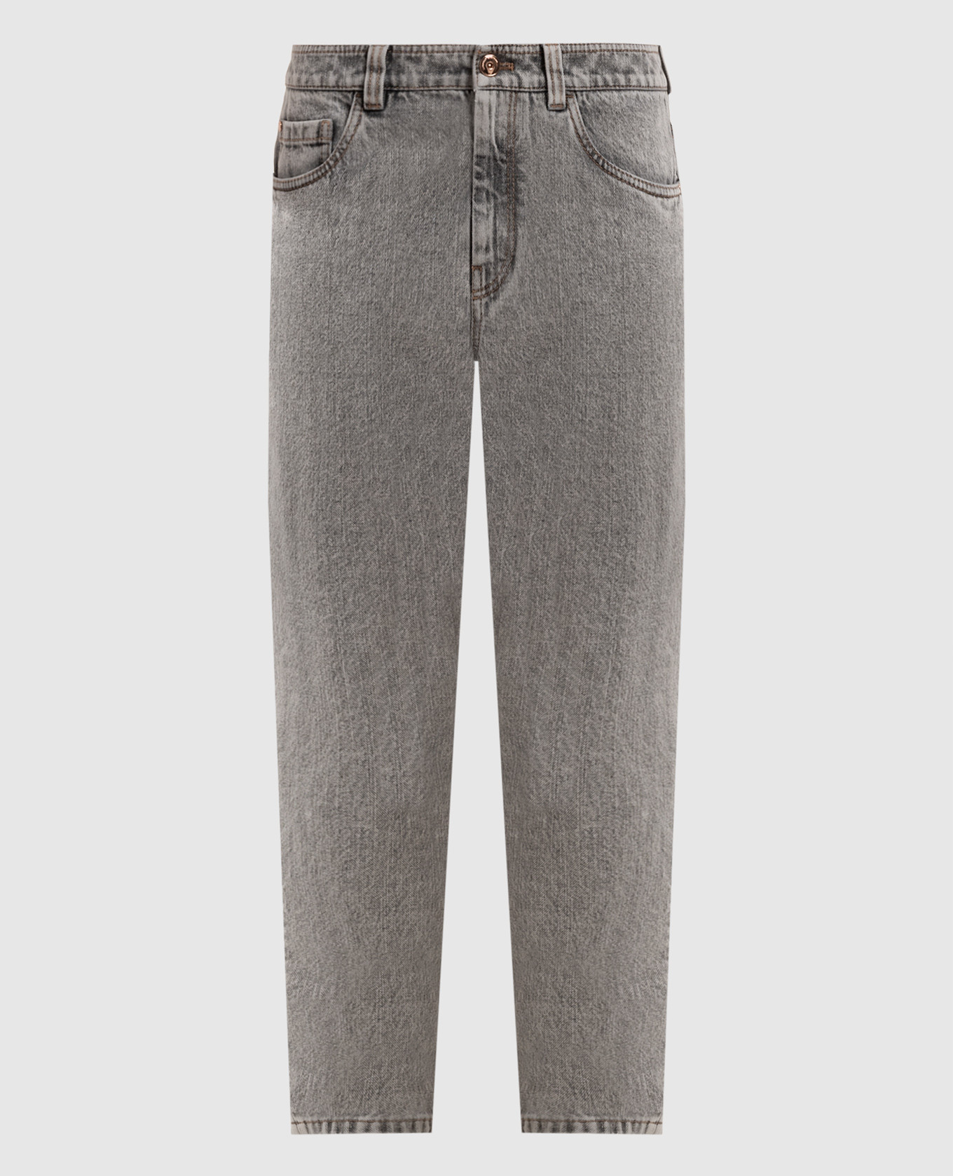 

Gray jeans with ecolatun monil chain Brunello Cucinelli, Серый