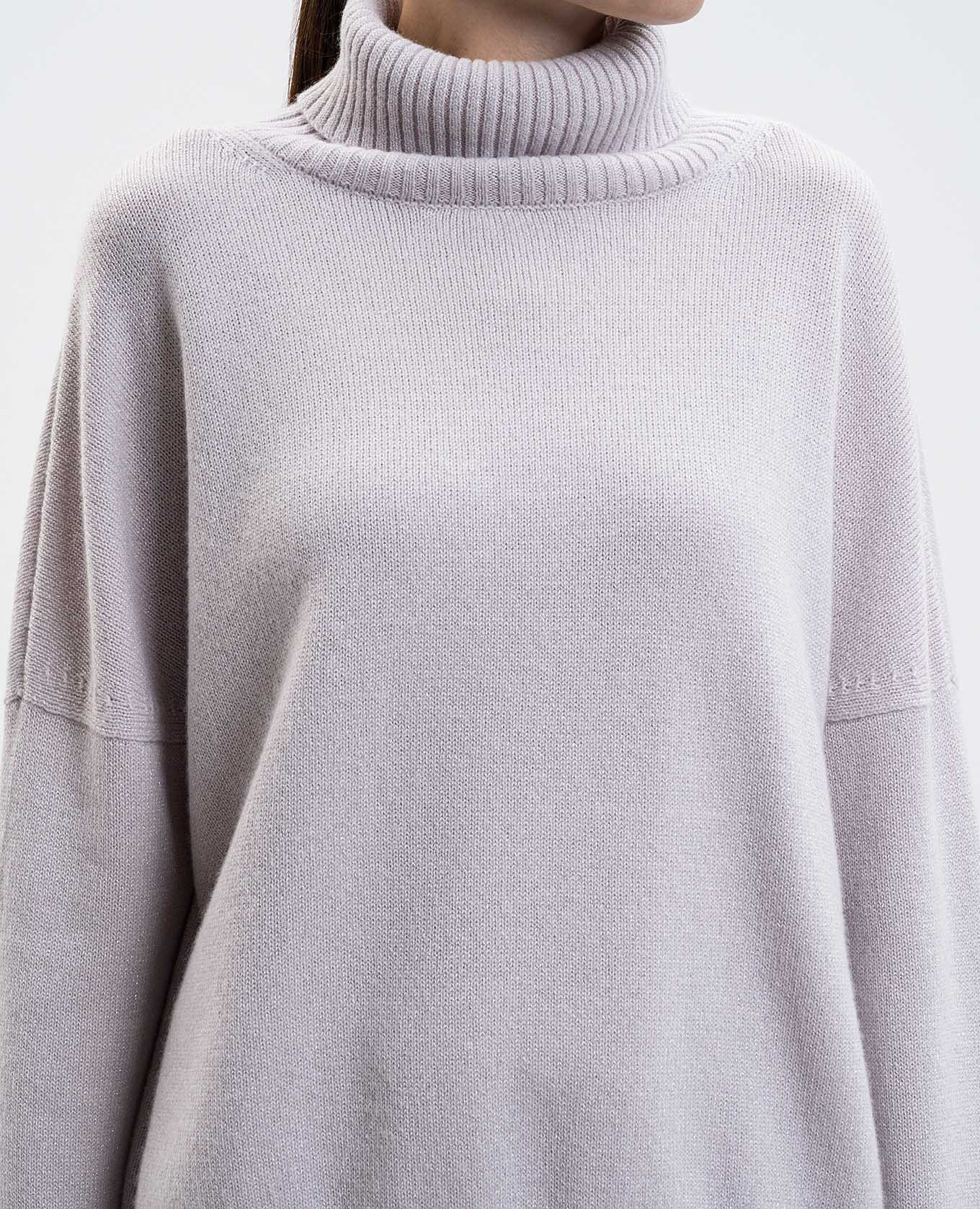 Grey Malaga cashmere sweater with lurex Simonetta Ravizza 5