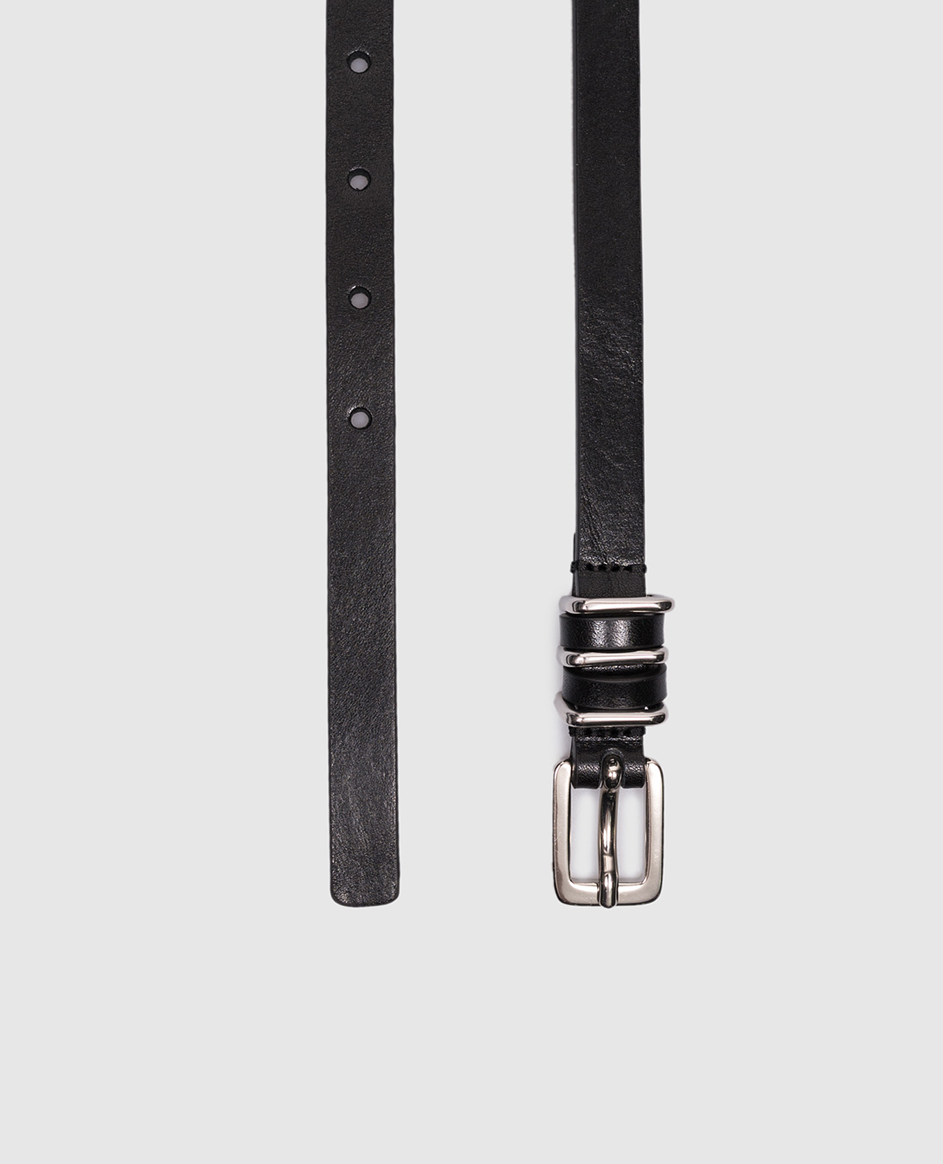 Black leather belt in two turns with logo Gianni Chiarini 3