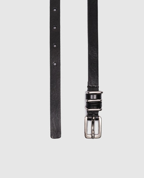Gianni Chiarini Black leather belt in two turns with logo CN3111PNCHLUX