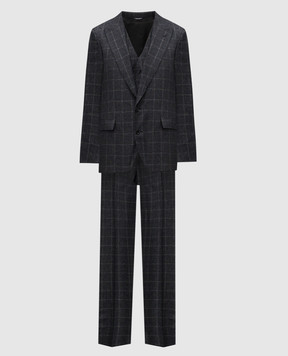 Dolce&Gabbana Gray wool check suit GK02XTFQ3FU