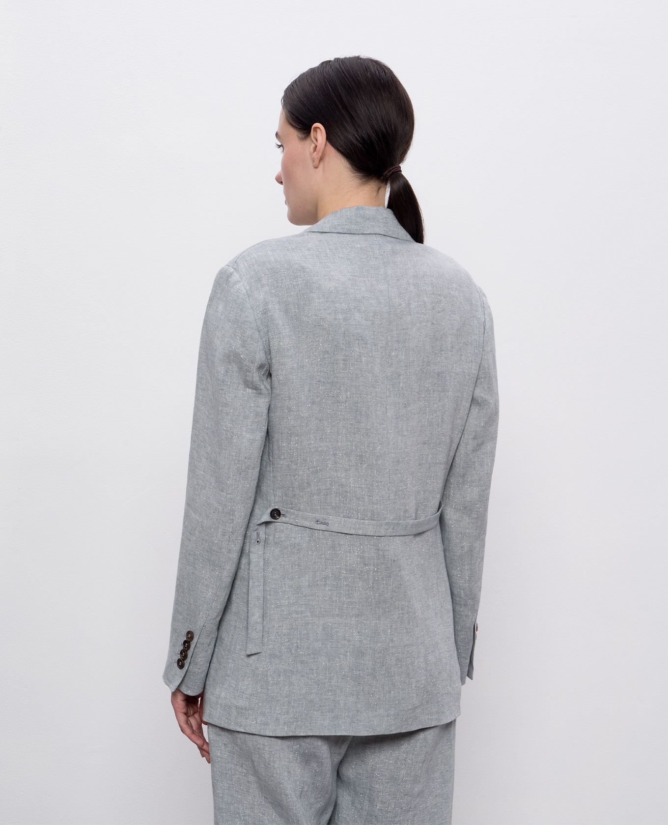 Gray linen jacket with lurex Brunello Cucinelli 4