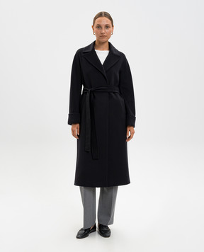 Heresis Black cashmere coat with belt M11120I560