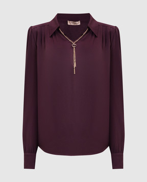 Twinset Burgundy blouse with chain 252TP2291