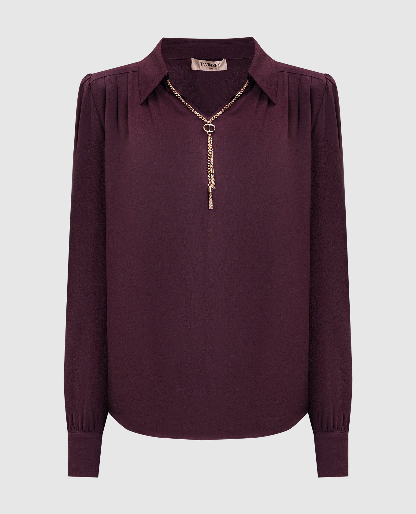 Burgundy blouse with chain Twinset