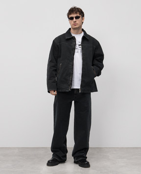 Maison Margiela MM6 Grey jeans with logo patch SH0LA0010M35249