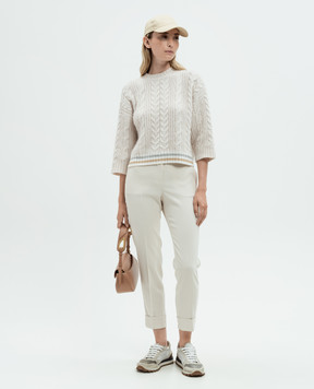 Peserico Beige pants with monil chain A0425301974