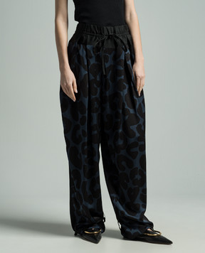 Jil Sander Blue pants in an animalistic print J01KA0139JTN347