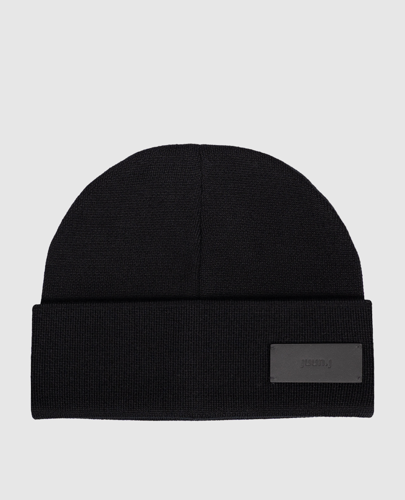 Black wool hat with logo Juun.j