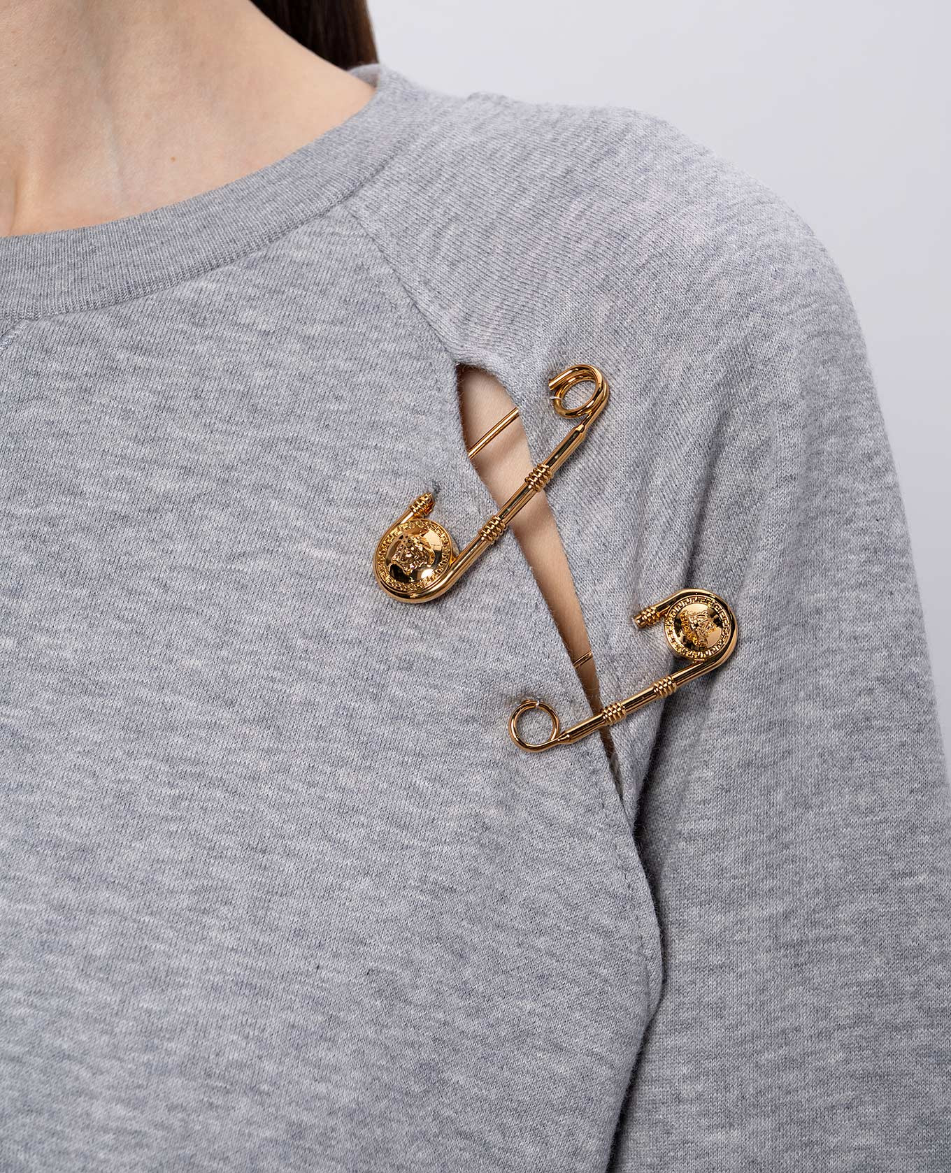 

Grey melange cashmere sweatshirt Versace