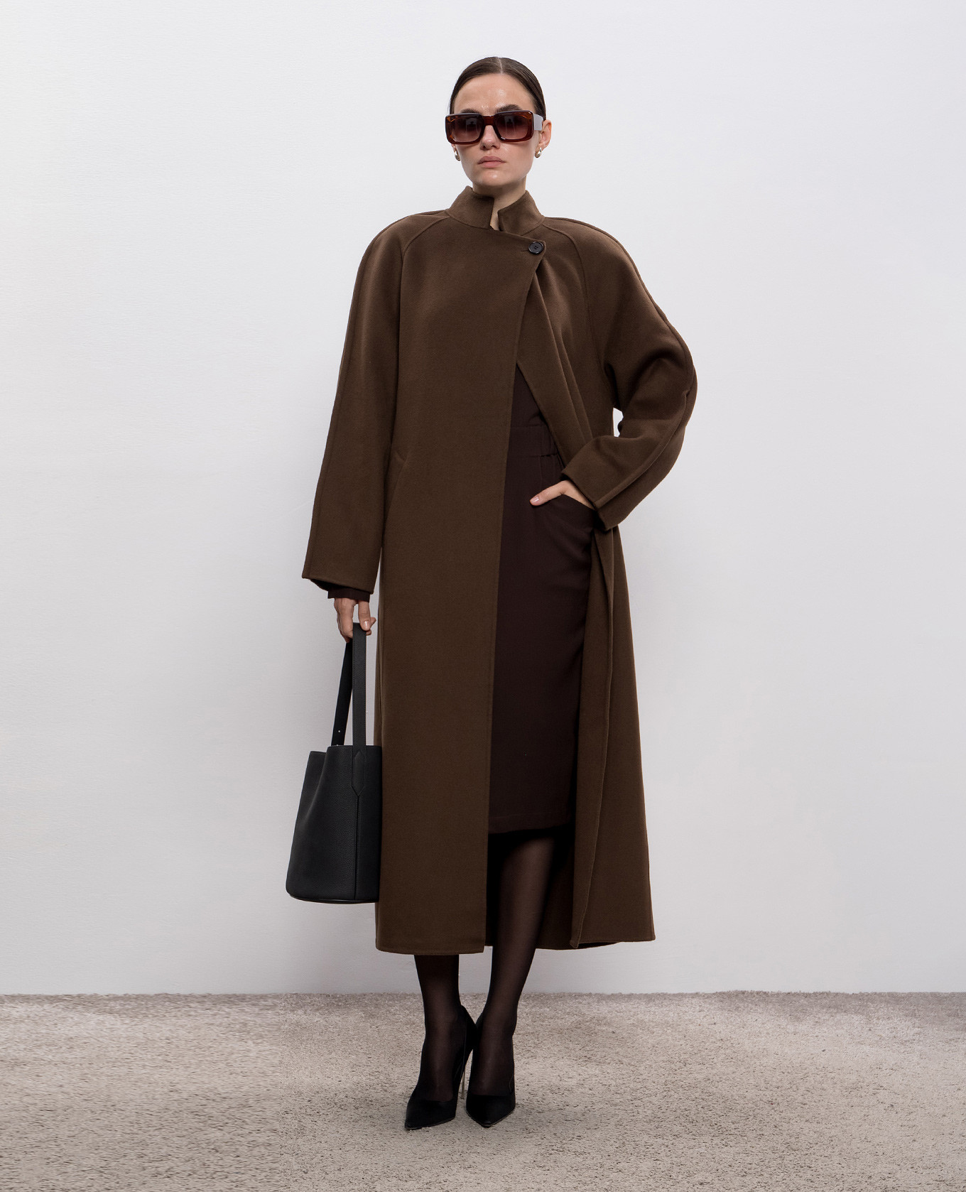 Brown silk shirt dress Jacob Lee 2