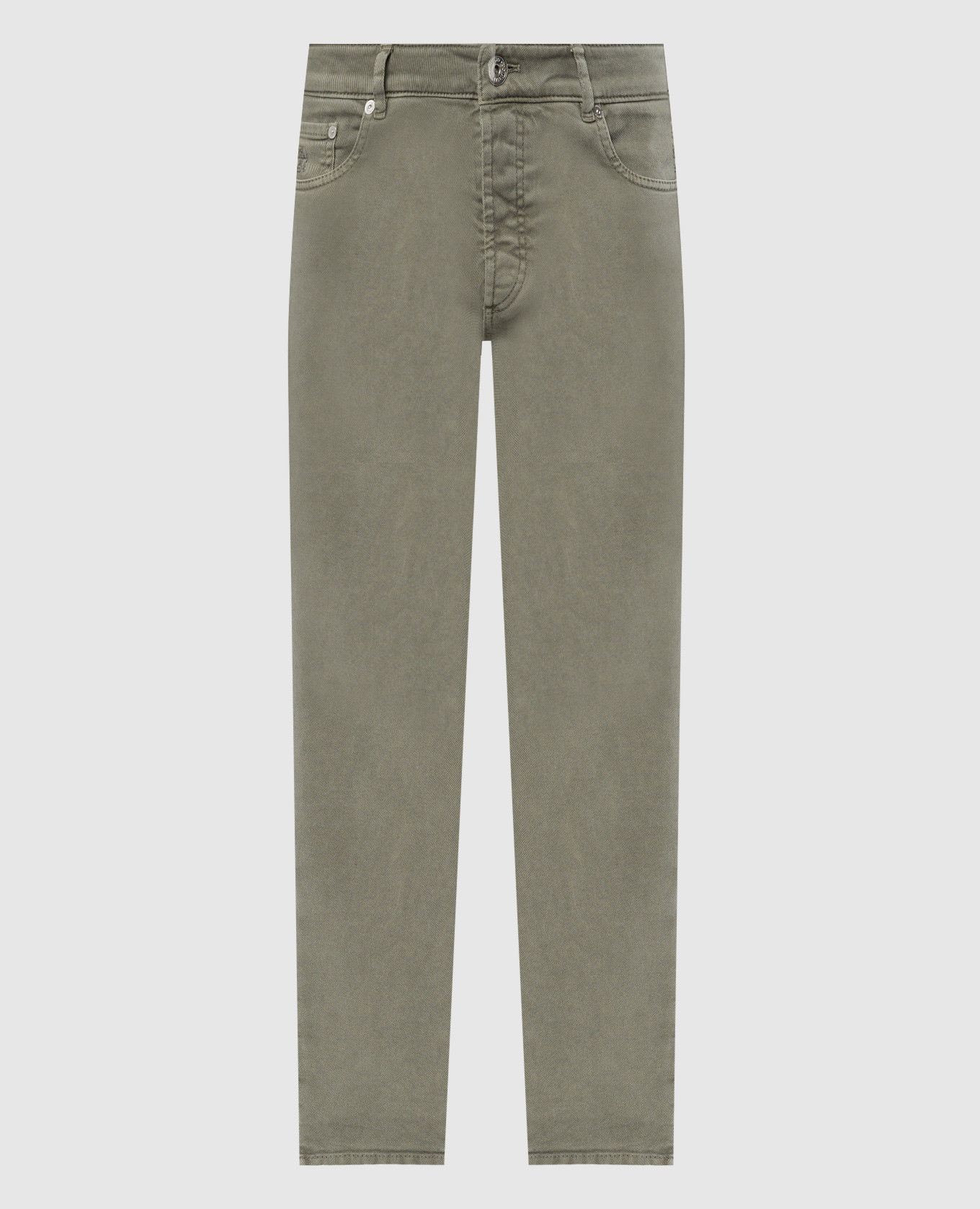 

Green pants with logo patch Brunello Cucinelli