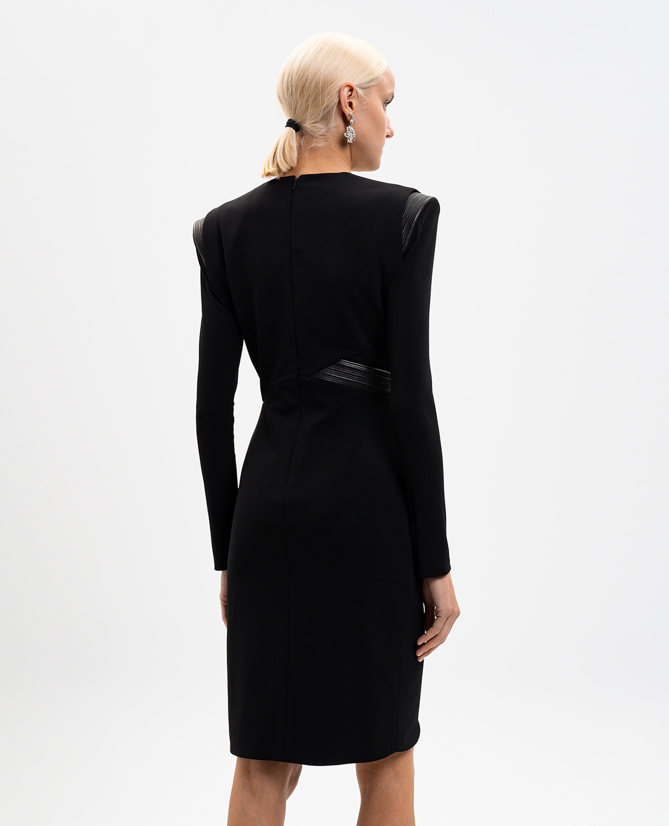 

Black dress with leather inserts Versace
