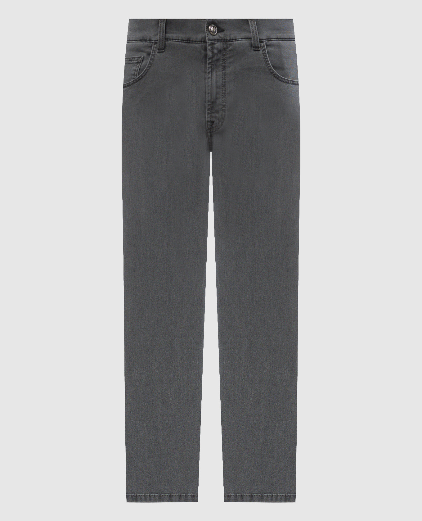 

Gray jeans with monogram logo embroidery Stefano Ricci, Grey