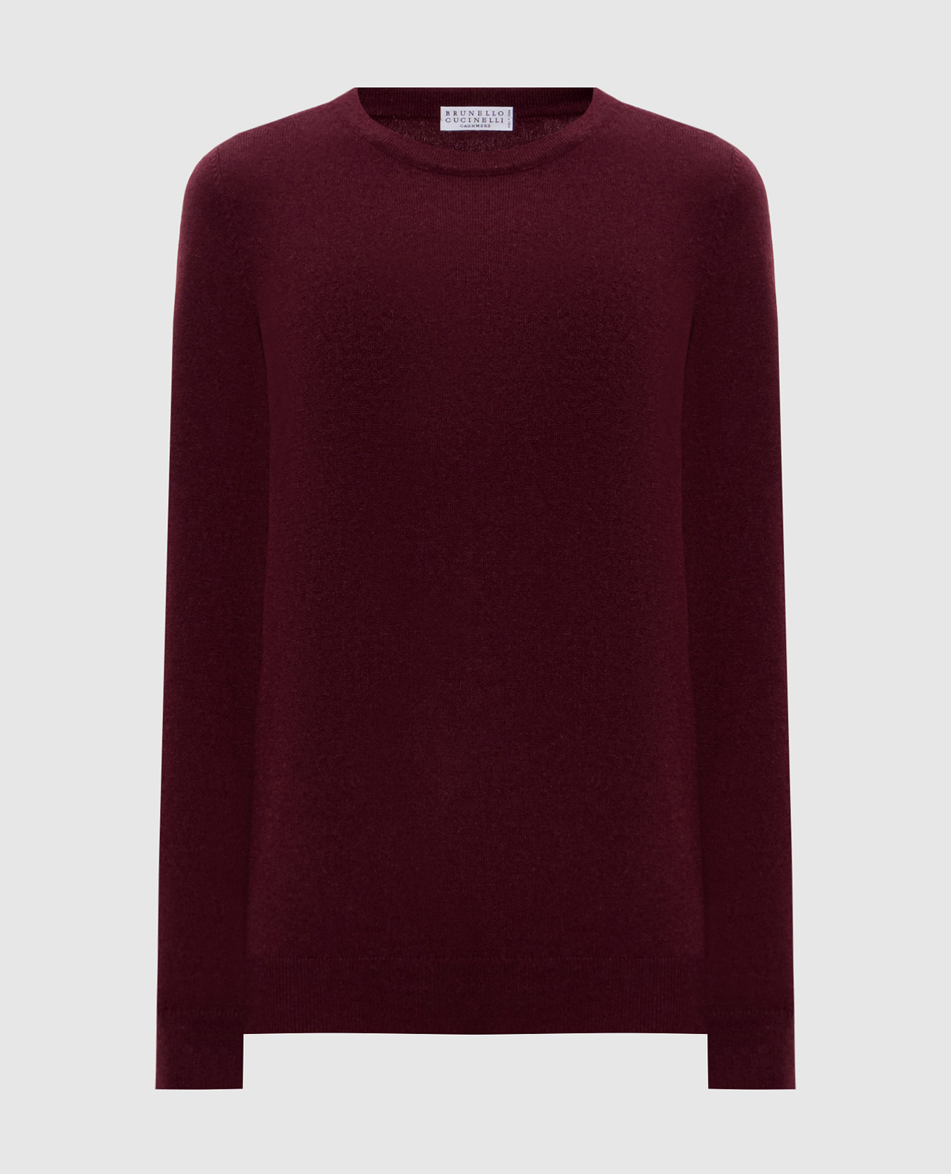 Burgundy cashmere jumper with monil chain Brunello Cucinelli