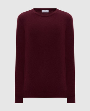 Brunello Cucinelli Burgundy cashmere jumper with monil chain M12144400P