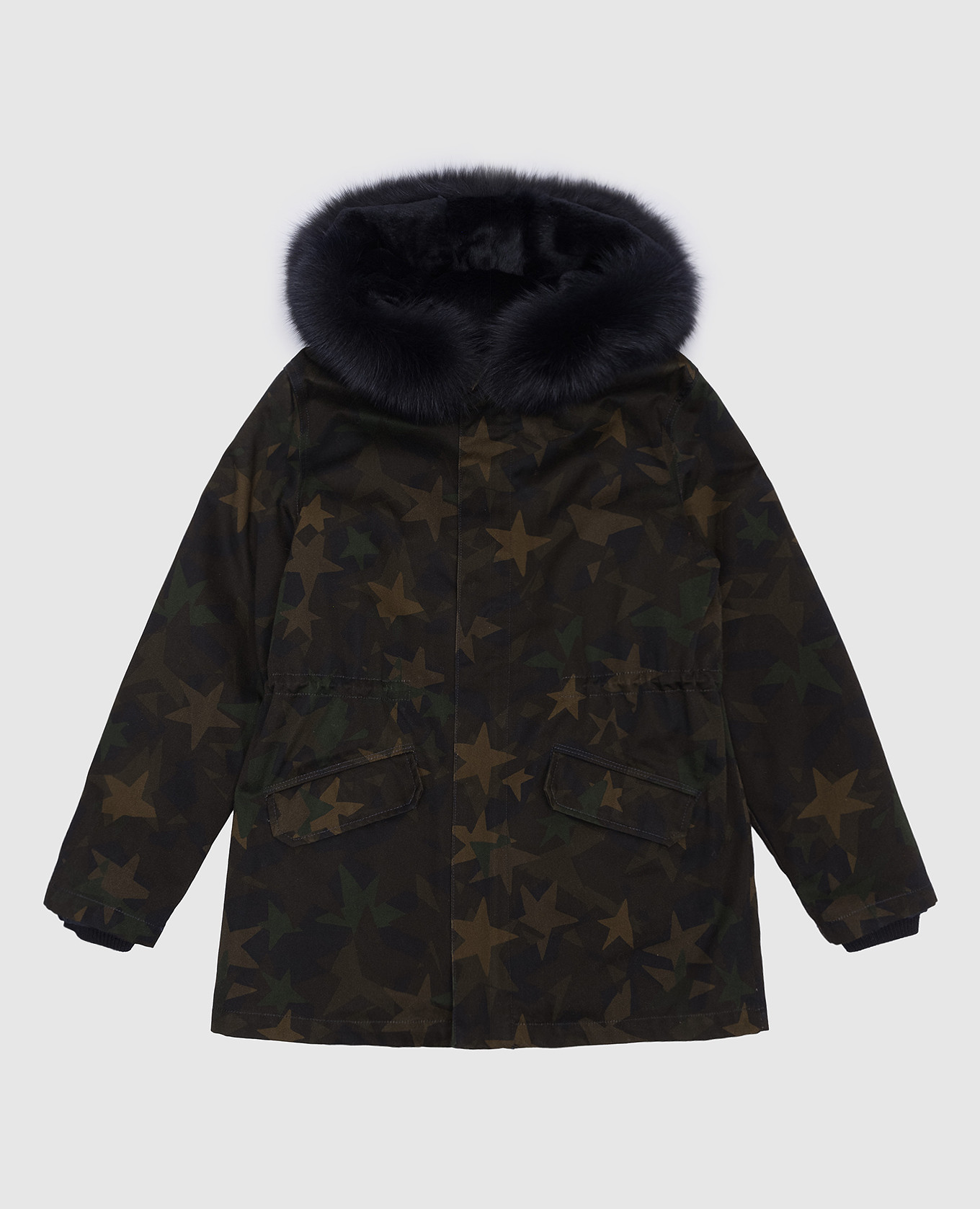 

Children's khaki parka with fox fur Yves Salomon Enfant