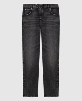Balmain Gray jeans with a worn effect FH1MI083DF82