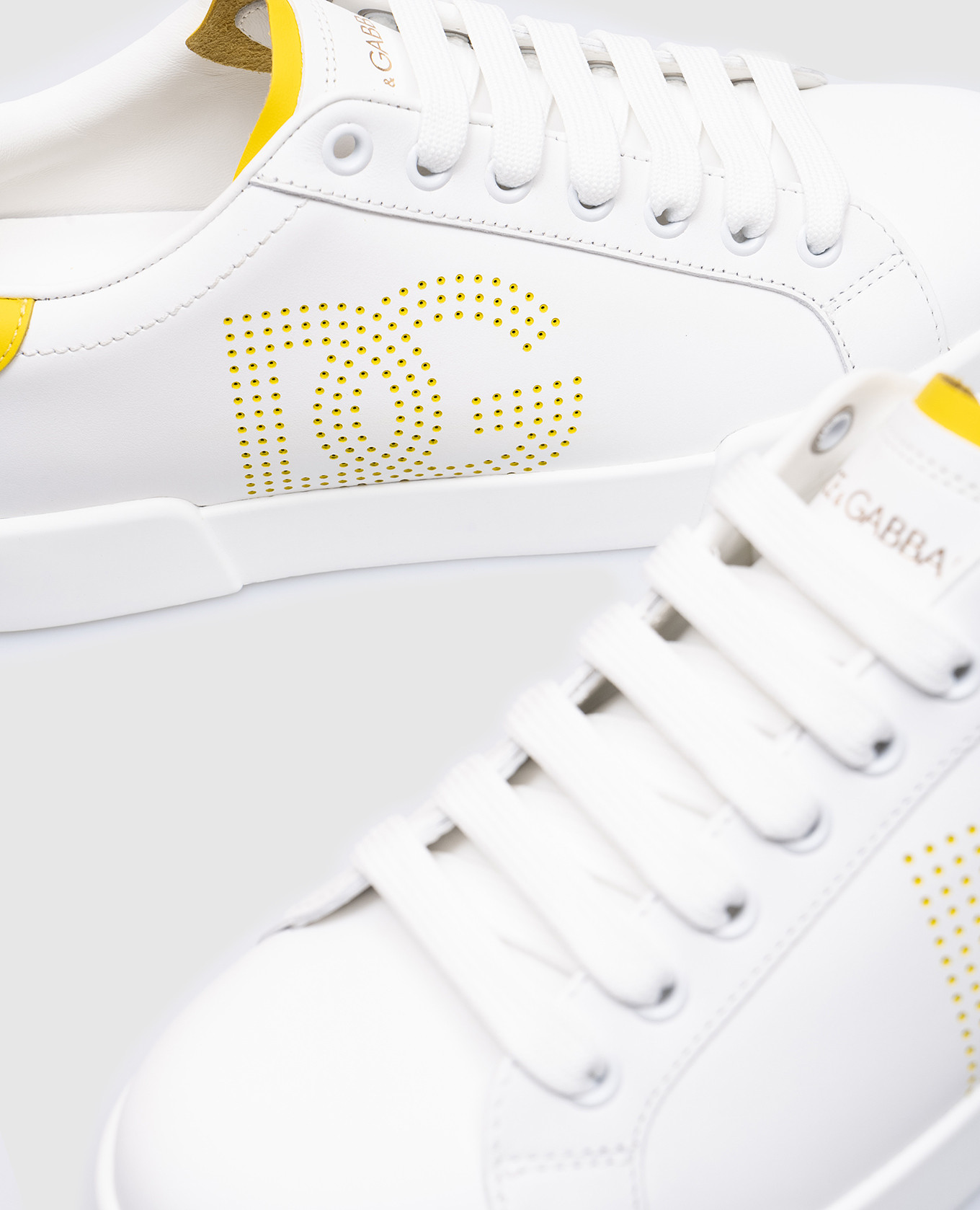 Portofino white leather sneakers with logo Dolce&Gabbana 5