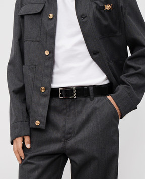 Versace Black Greca leather belt 10151051A08779