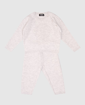 Versace Children's gray suit with logo emblem 10209121A15193