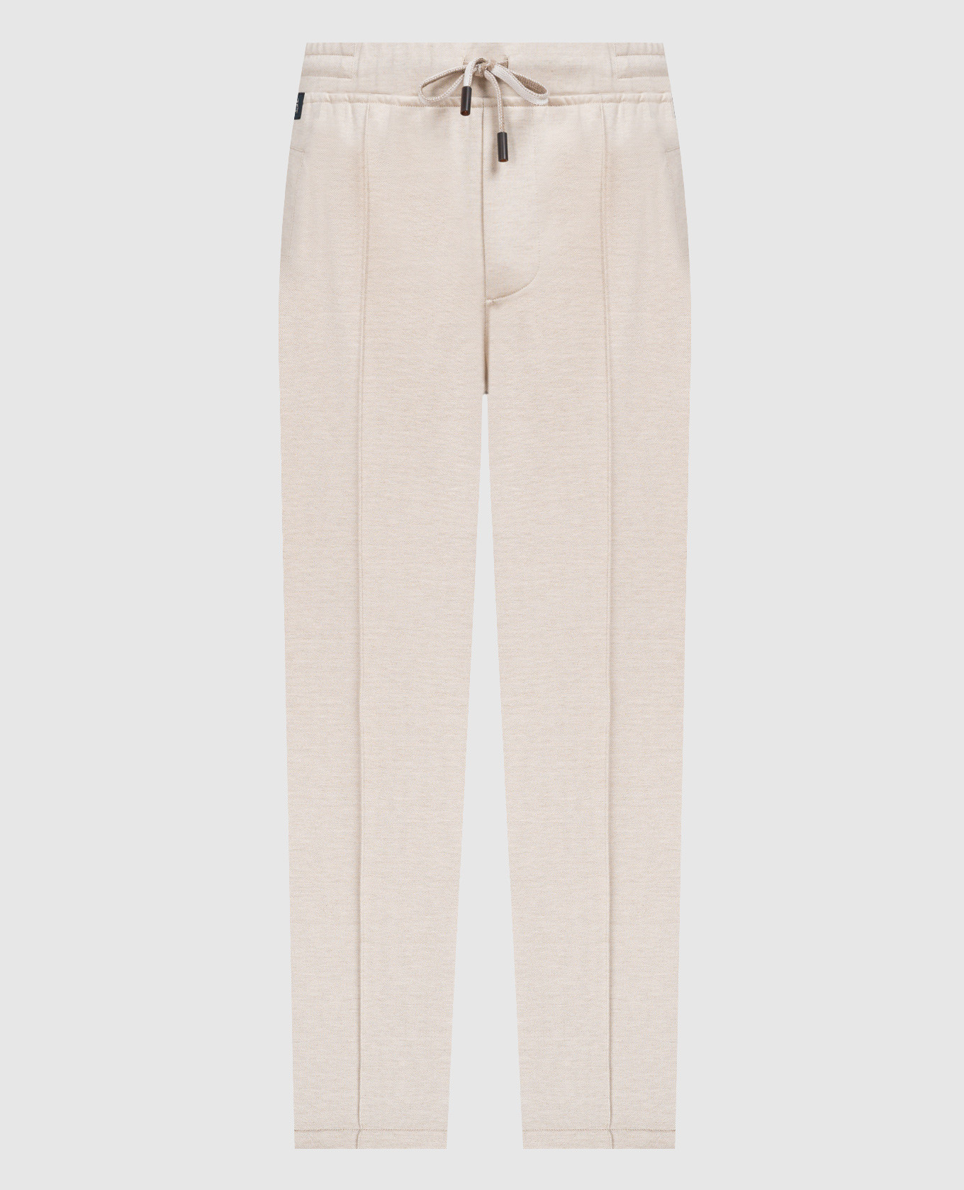 Beige sweatpants with a logo patch capobianco