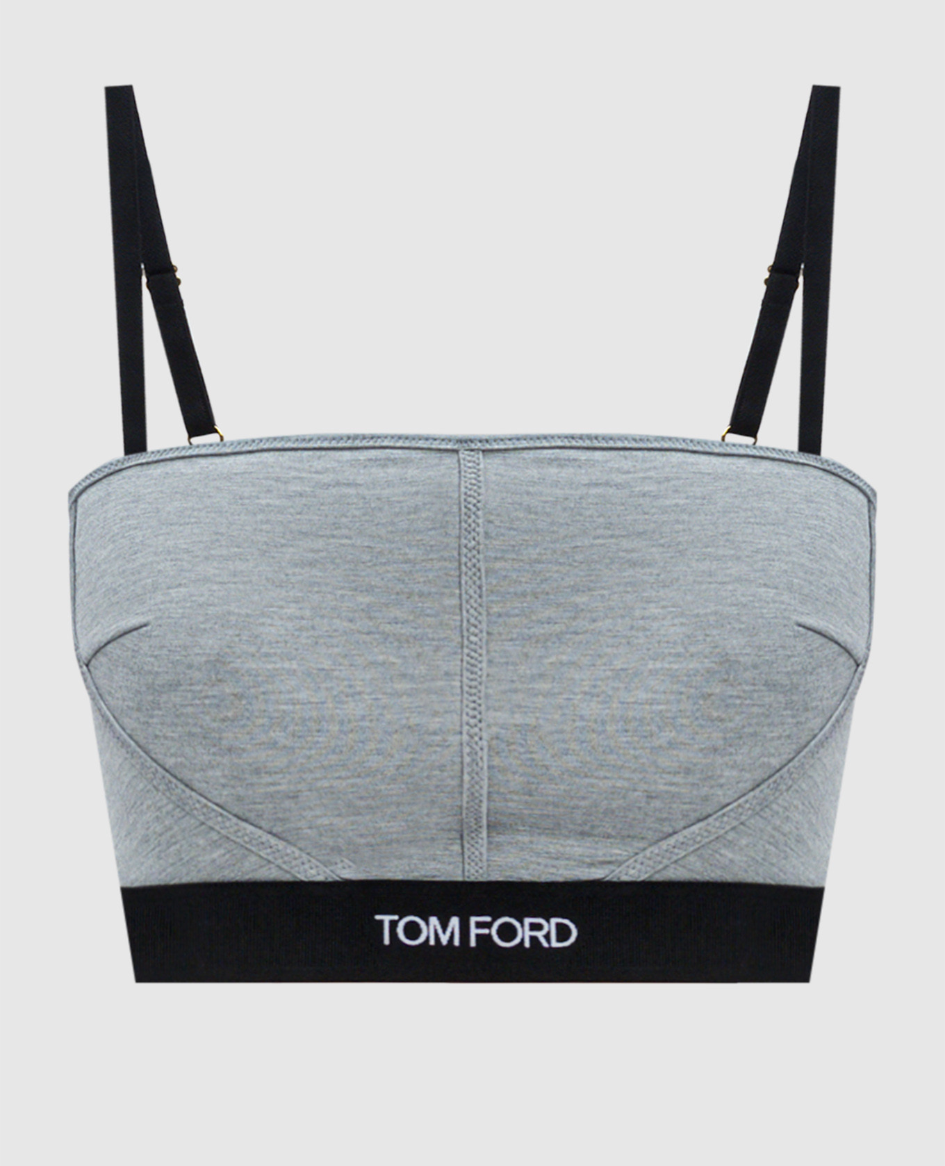 

Gray melange top with logo Tom Ford, Grey