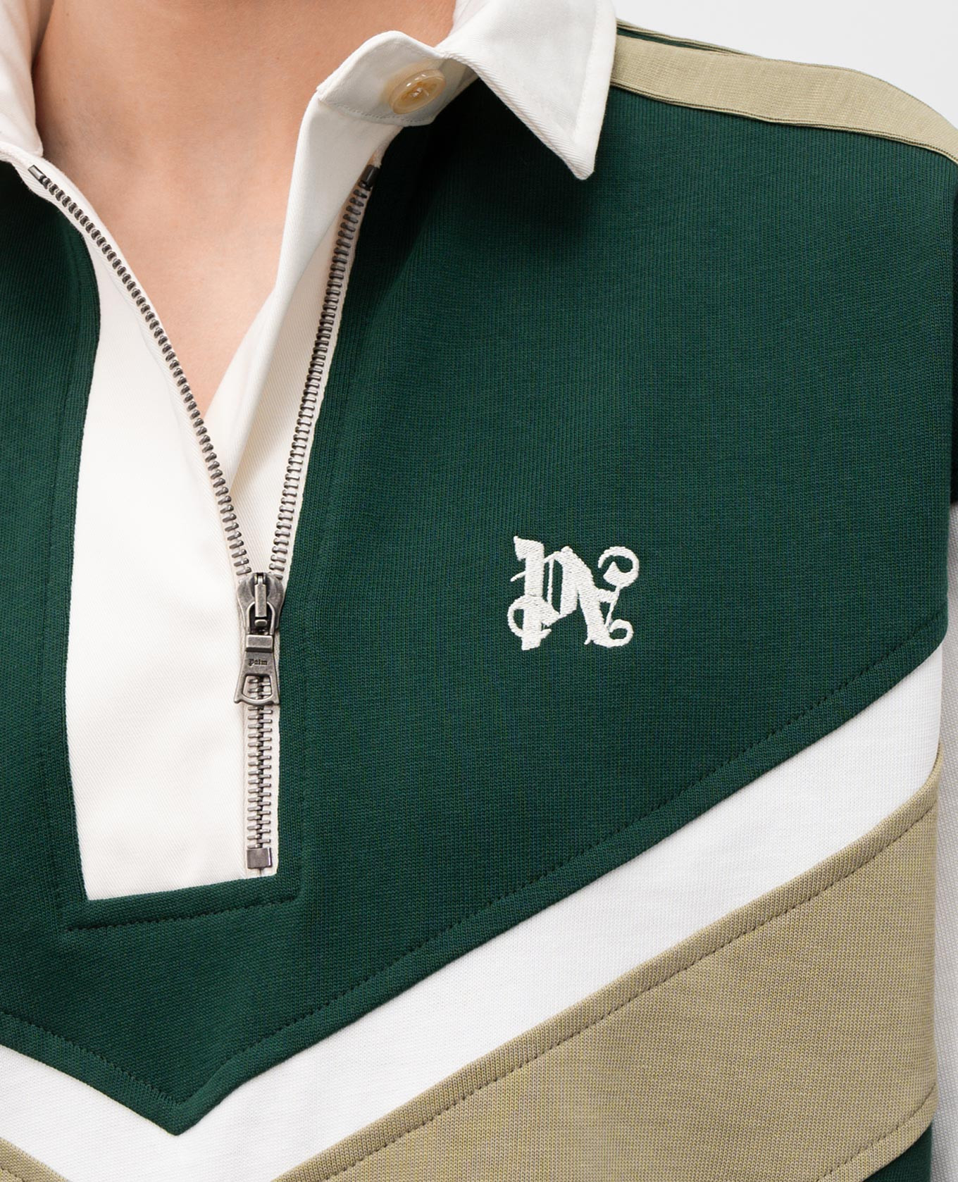

Green sweatshirt with polo collar Palm Angels