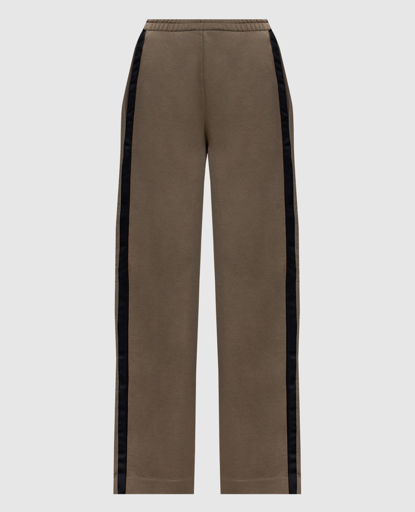 Khaki sweatpants with contrasting stripes maison margiela mm6