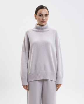 Simonetta Ravizza Grey Malaga cashmere sweater with lurex F05KN73T108