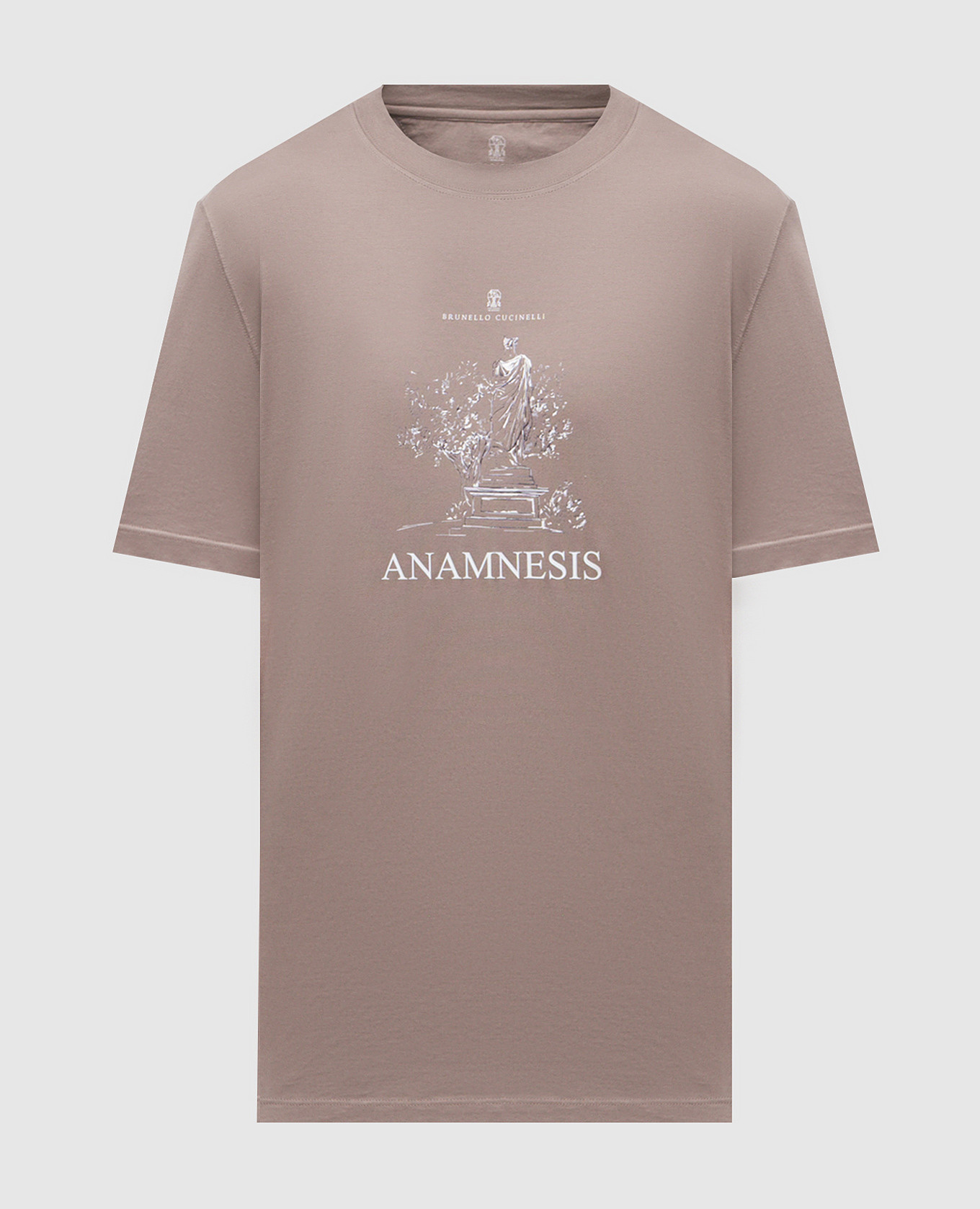 Beige T-shirt with print Brunello Cucinelli