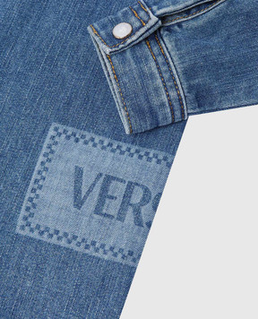 Versace Children's blue denim shirt with logo 10210651A15378