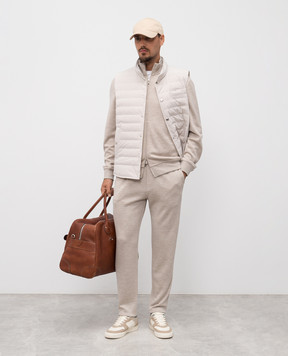 Brunello Cucinelli Beige melange cashmere and silk sports jacket MM8359089G