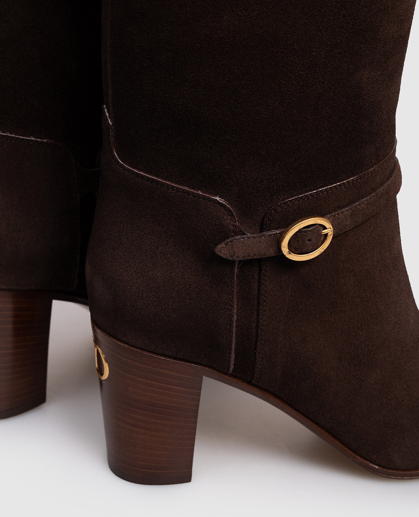 Brown suede Pattie Crust boots with emblem Valentino 5