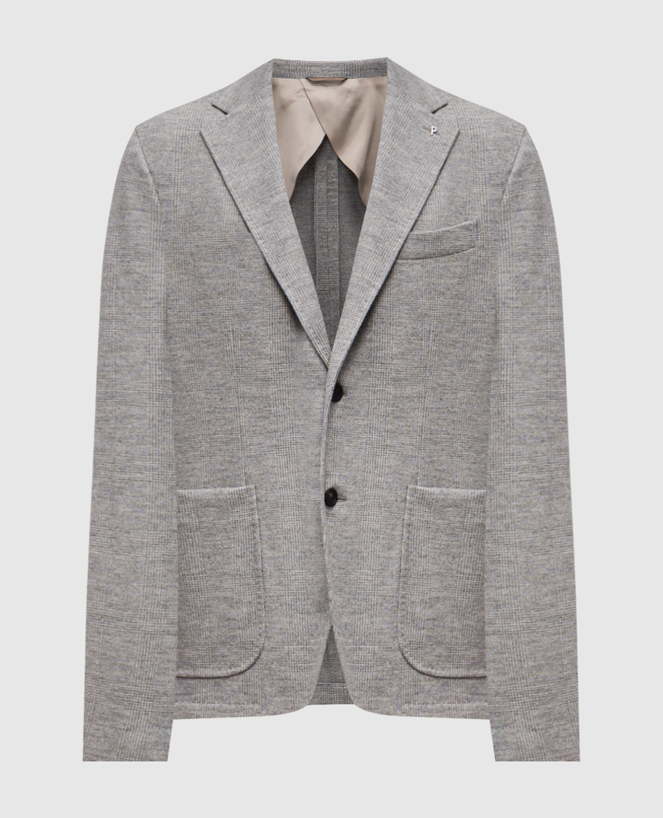 Gray checked wool jacket Peserico