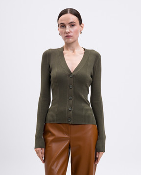 Twinset Green ribbed cardigan 252LI3EAA