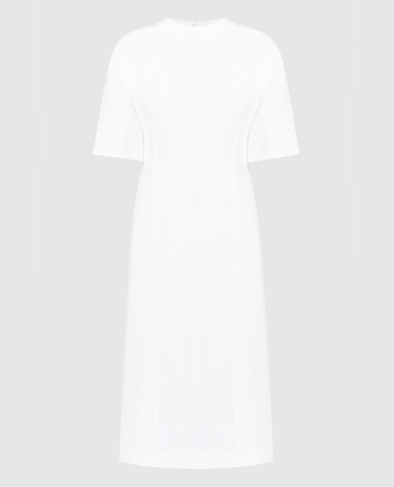 

Structured Couture Midi White Sheath Dress Valentino