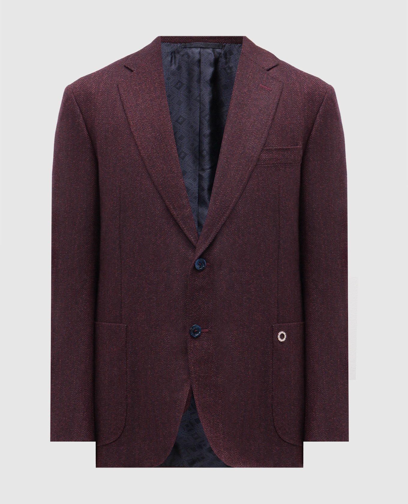 Burgundy wool and silk patterned jacket Stefano Ricci