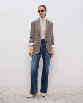 Brunello Cucinelli Beige cashmere sweater with monil chain M12707300