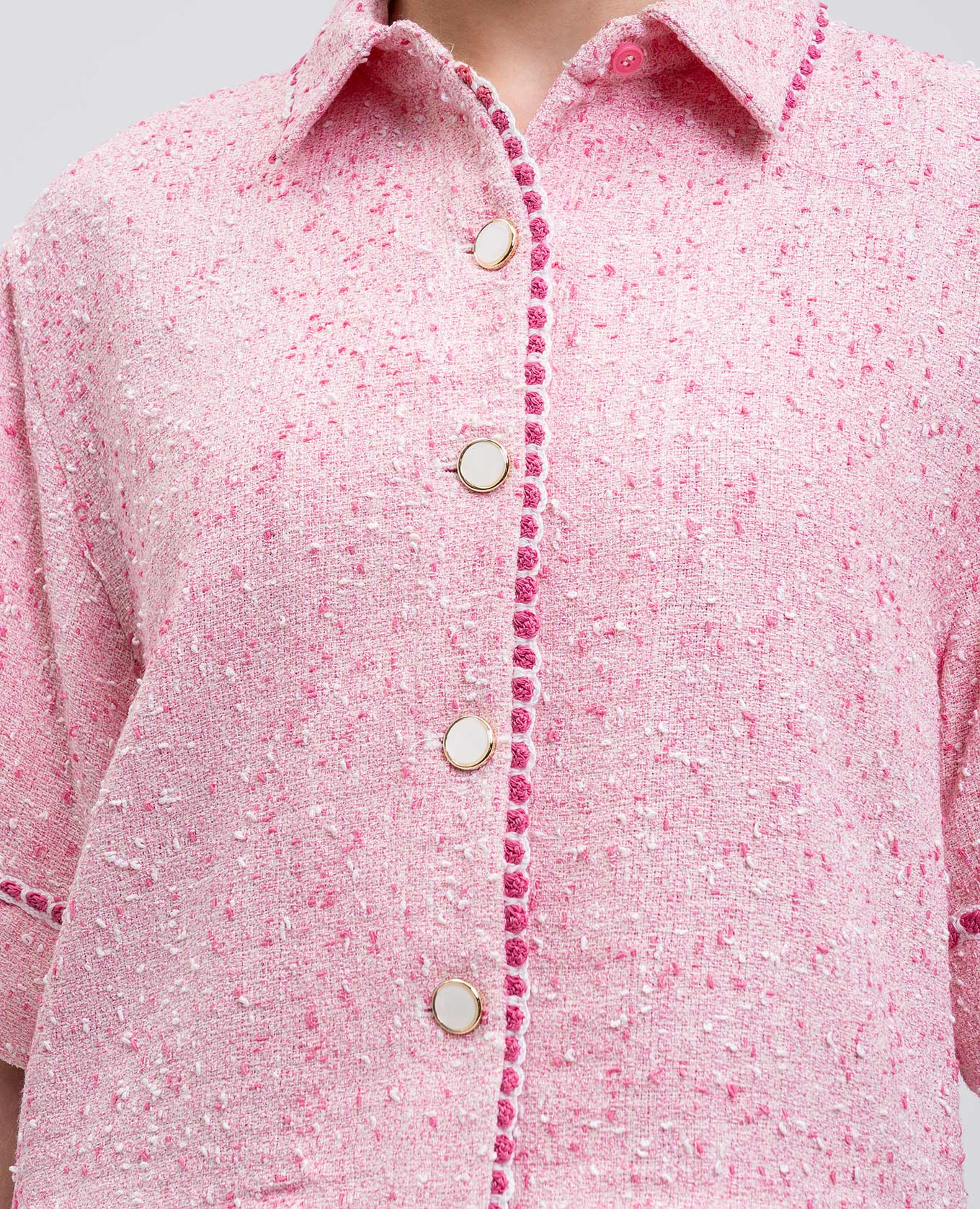 Khloe pink tweed shirt Simkhai 5